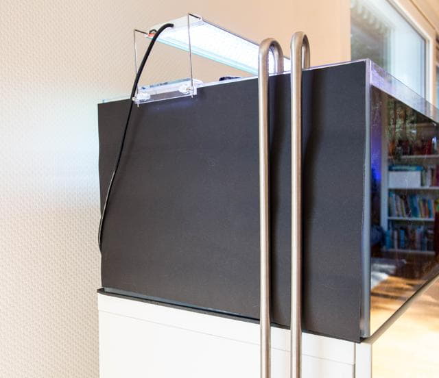 Schwarze Pappe am Aquarium