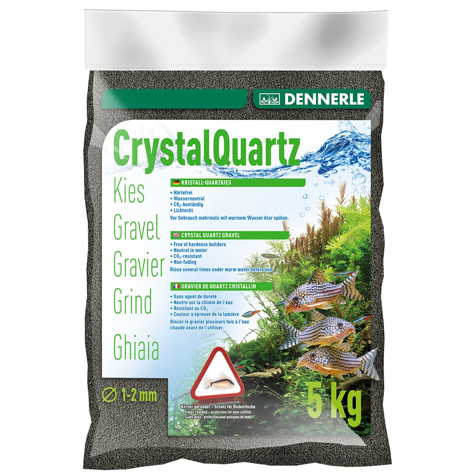 Dennerle - Kristall-Quarzkies - diamantschwarz