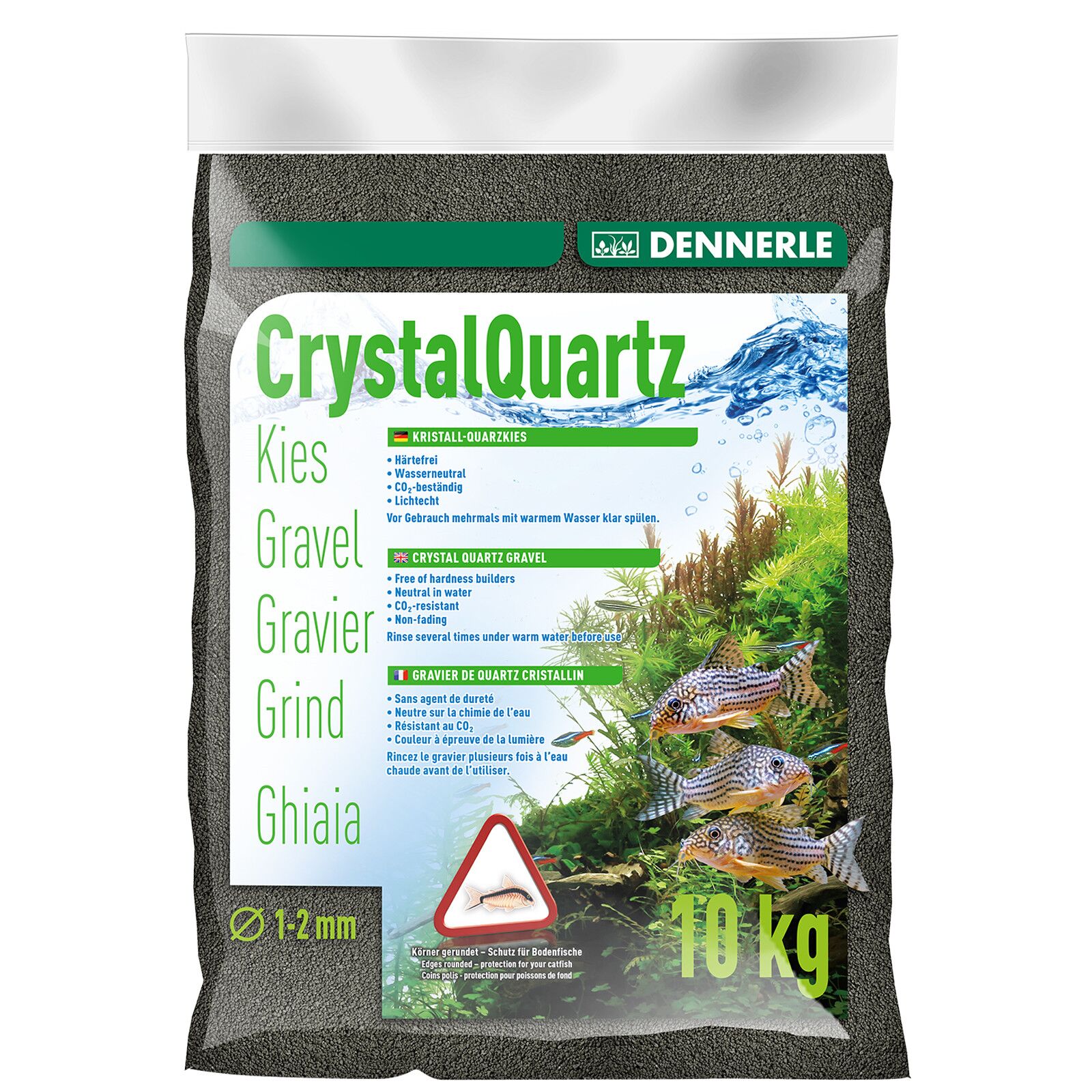 Dennerle - Kristall-Quarzkies - diamantschwarz