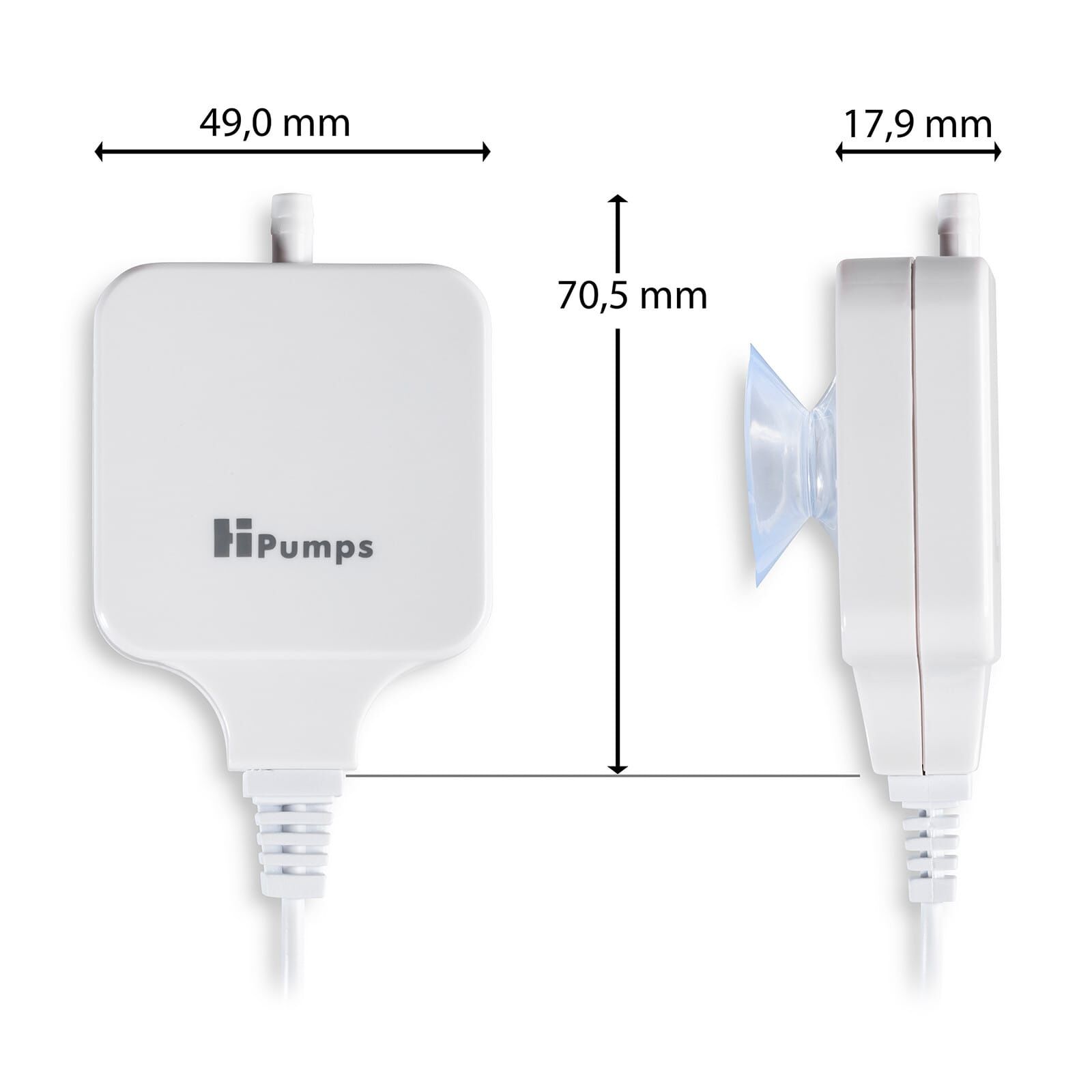 HiPumps - Nano Piezo - Luftpumpe - Eckig - weiß - 18l/h