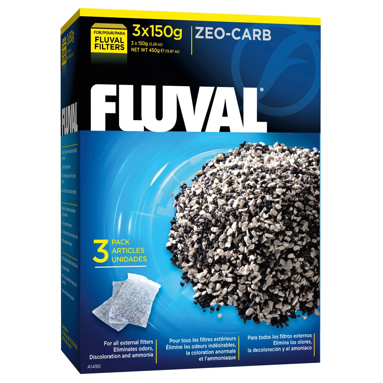 Fluval - Zeo-Carb - 150 g - 3x