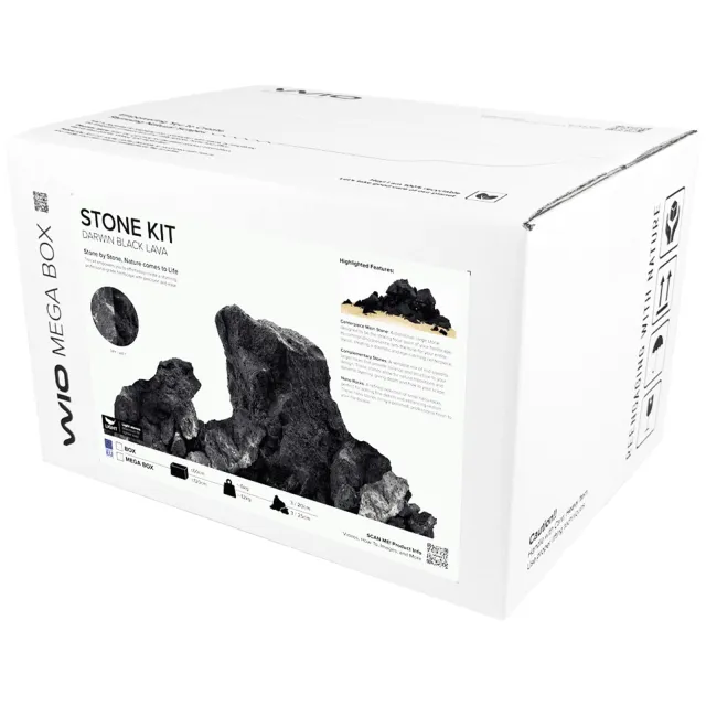 WIO - Stones - Darwin Black Lava Stone - Mega Set 120 cm