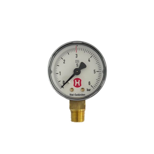 Hiwi - Arbeitsdruckmanometer - f&uuml;r Doppelkammerdruckminderer - 6 bar