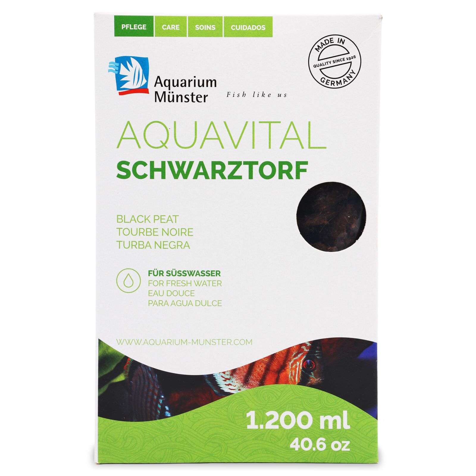 Aquarium M&uuml;nster - Aquavital - Schwarztorf - 1200 ml