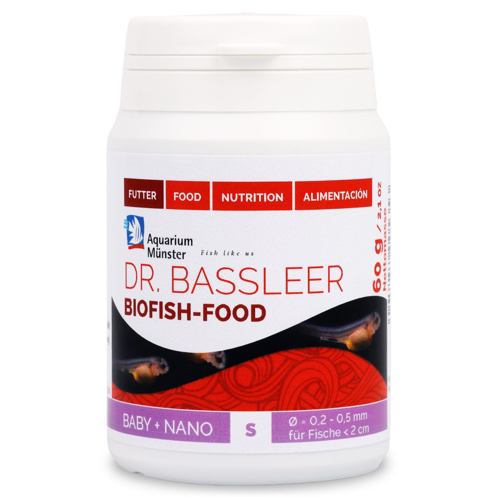 Aquarium M&uuml;nster - Dr. Bassleer - Biofish Food - BF Baby + Nano S