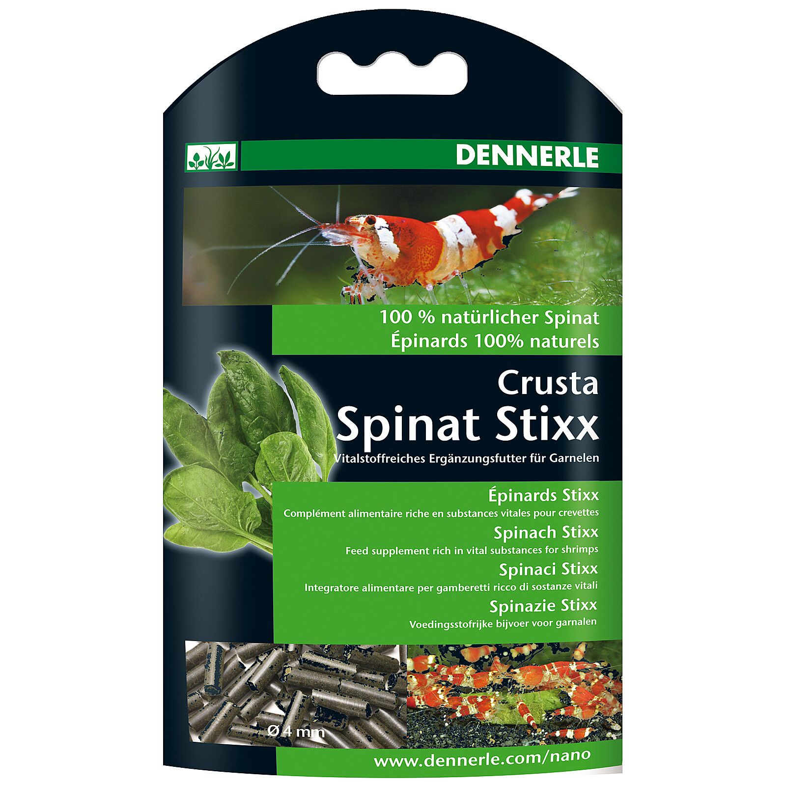 Dennerle - Crusta Spinat Stixx - 30 g